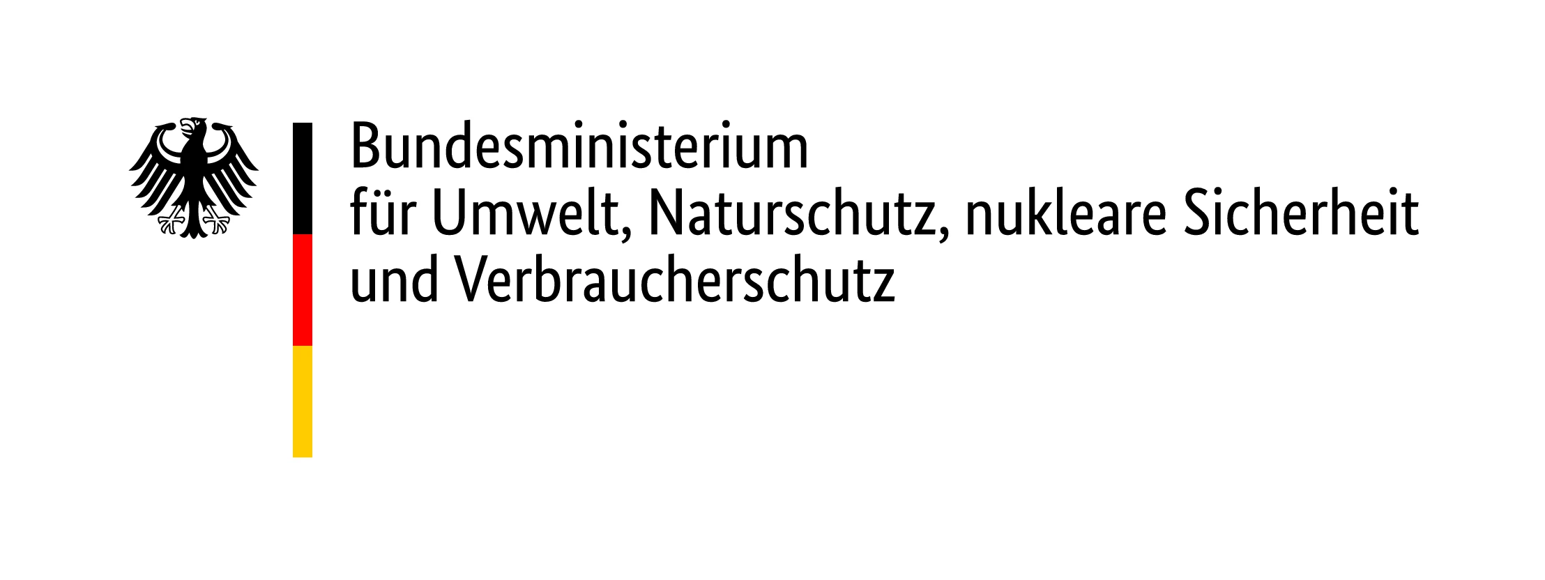 Logo BMUV, Grafik mit Bundesadler, Deutschlandfarben und Schriftzug Bundesministerium für Umwelt, Naturschutz, nukleare Sicherheit und Verbraucherschutz